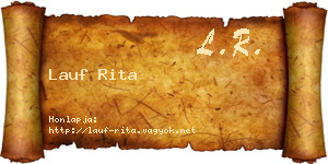 Lauf Rita névjegykártya