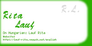 rita lauf business card